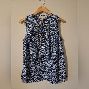 MICHAEL Michael Kors Spotted Print Lace-Up Blouse